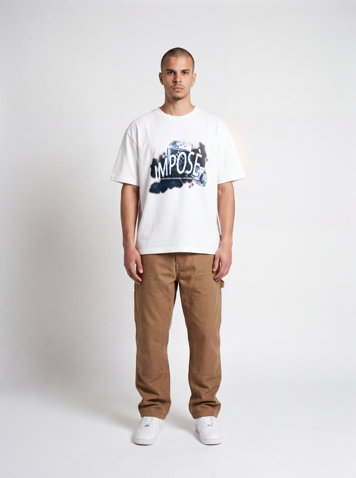 Imposé Ice Relaxed Cropped Tee – White