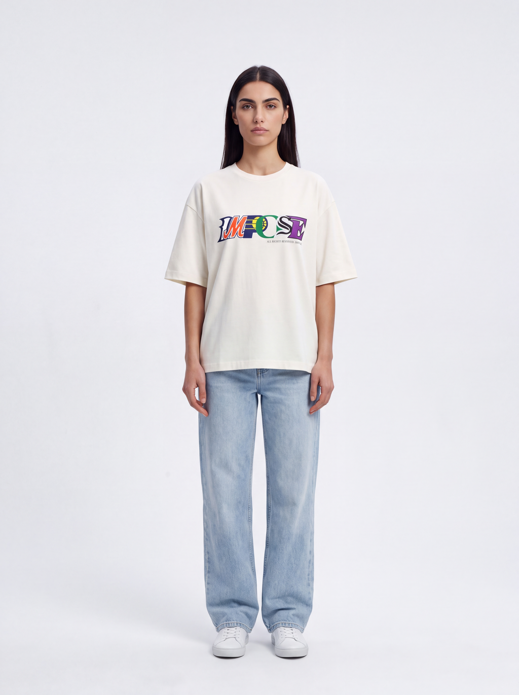 Imposé Relaxed Cropped Tee – Off White